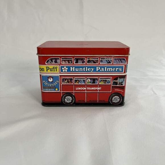 Huntley Palmers London Transport Double Decker Bus Miniature Biscuit Tin - Picture 1 of 11